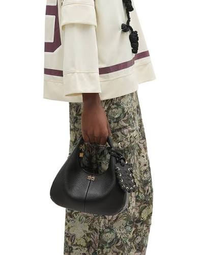 GANNI Hobo Mini Grain black