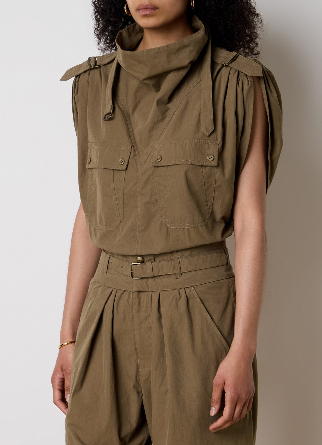 ISABEL MARANT NEMIA top khaki
