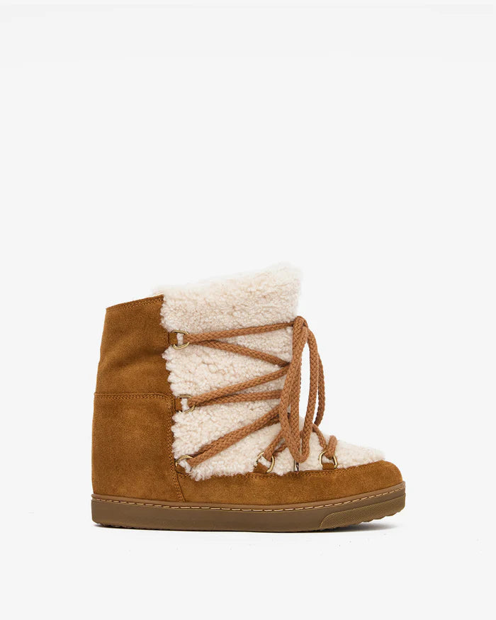 ISABEL MARANT NOWLES boots ecru/cognac