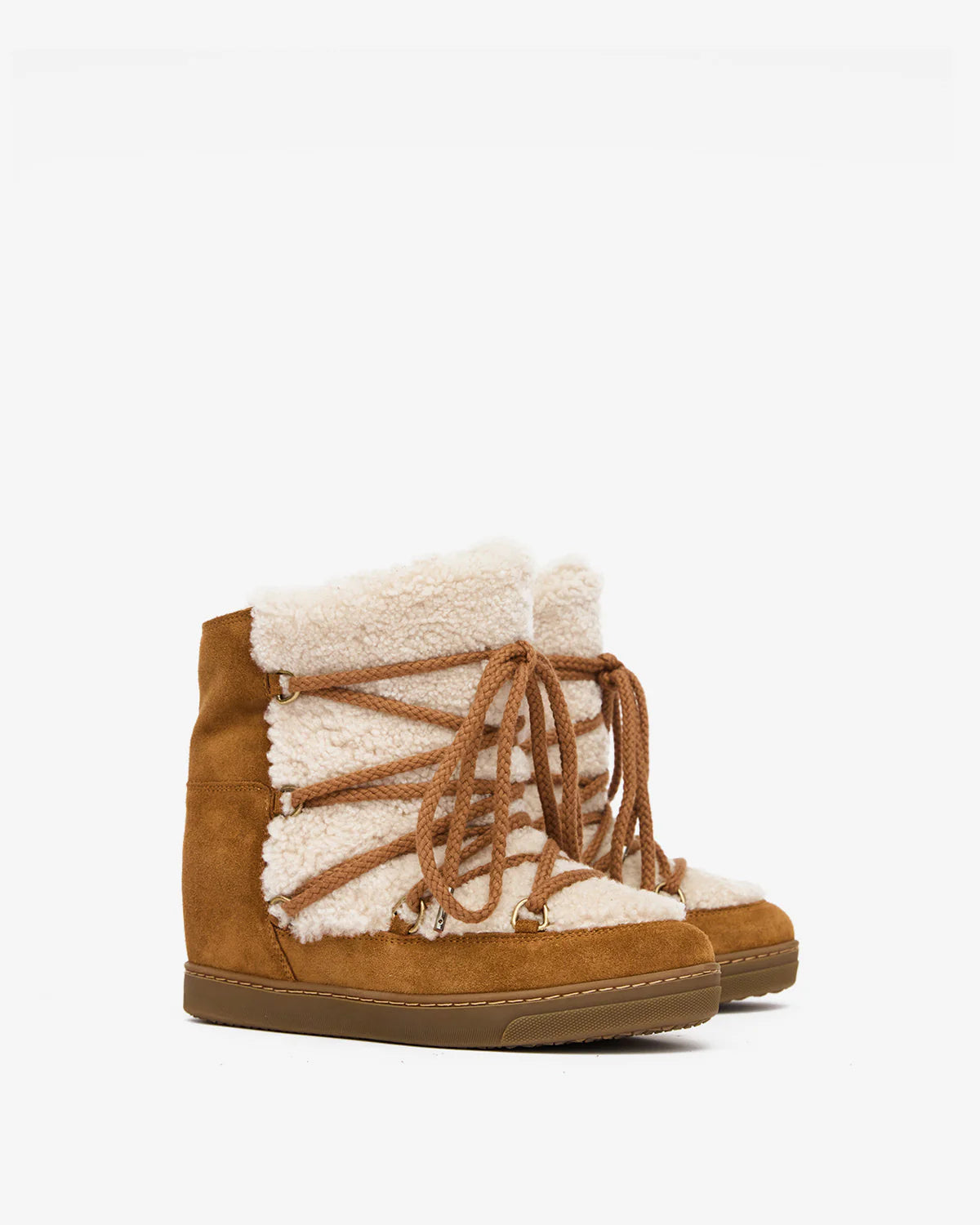 ISABEL MARANT NOWLES boots ecru/cognac