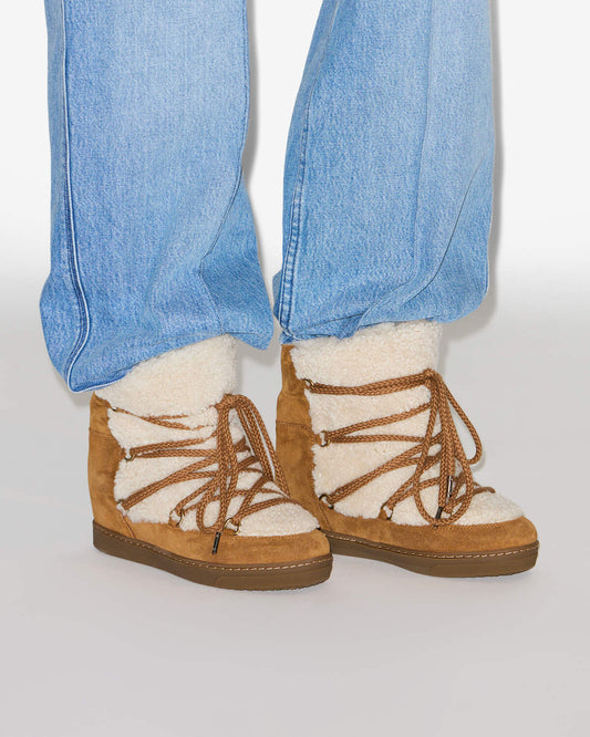 ISABEL MARANT NOWLES boots ecru/cognac