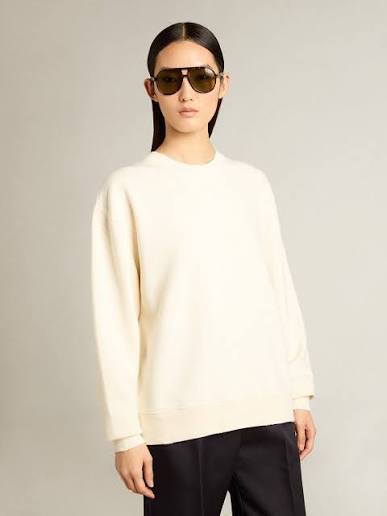 GOLDEN GOOSE P001579 boxy sweatshirt heritage white