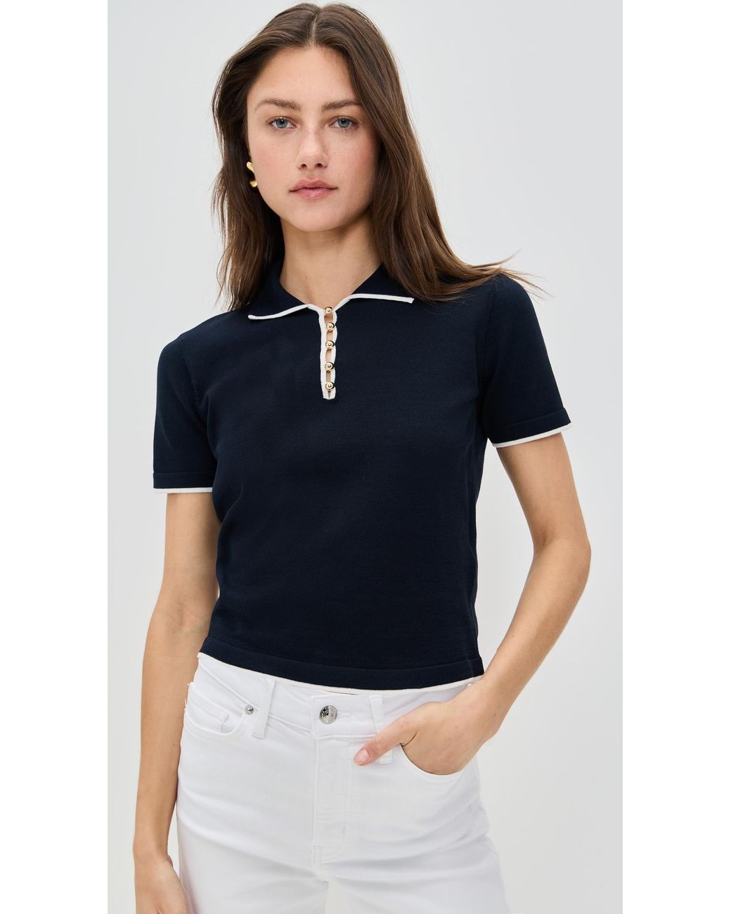 FRAME the sport polo navy blue