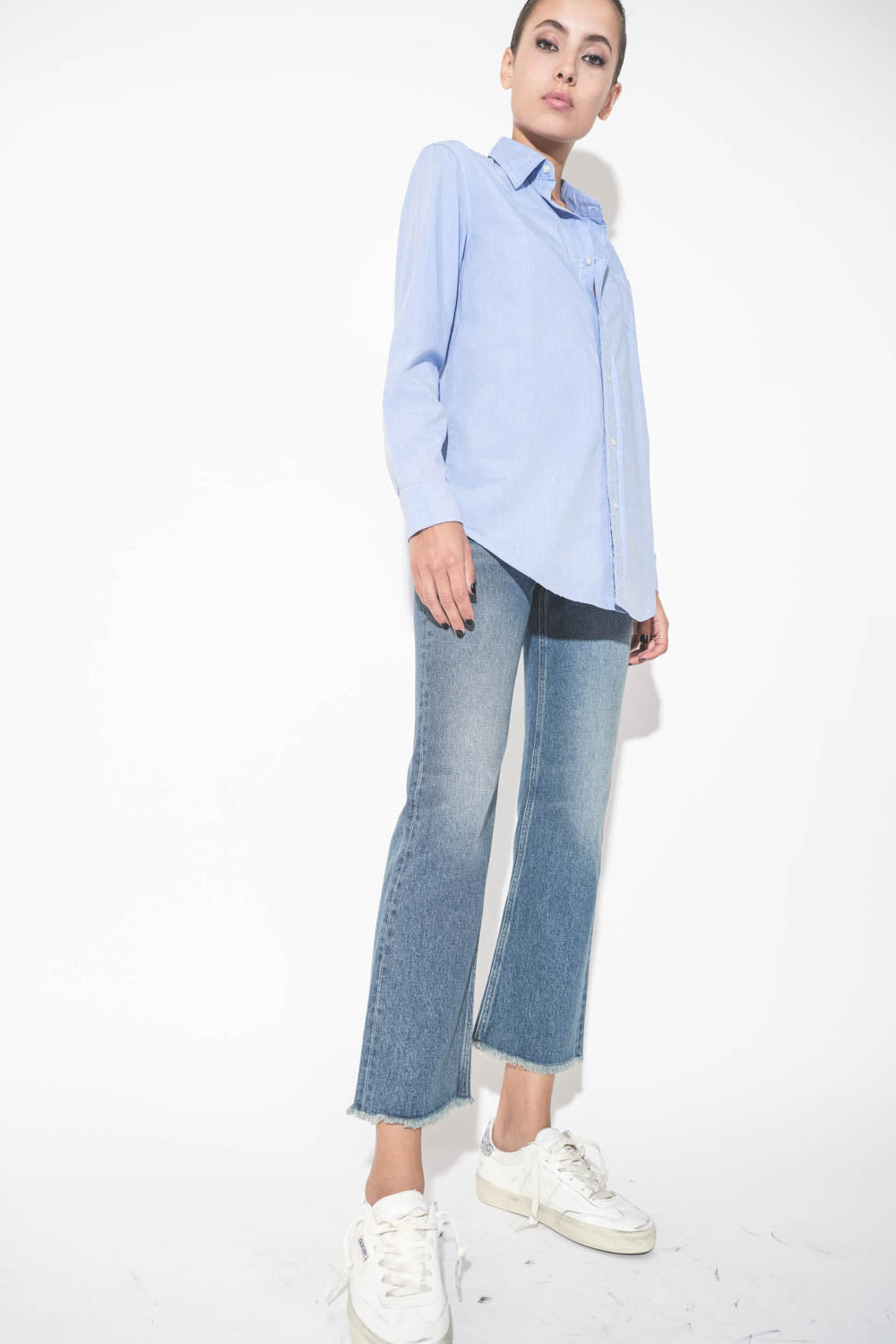 GOLDEN GOOSE P000621 Deryn cropped flare jeans