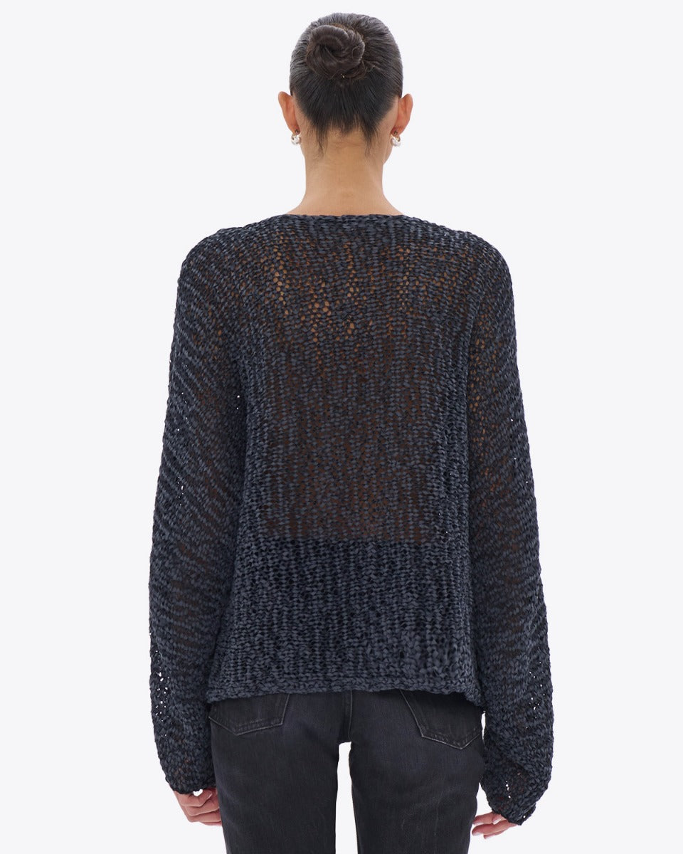 HAIKURE JENNA open-knit sweater dark grey