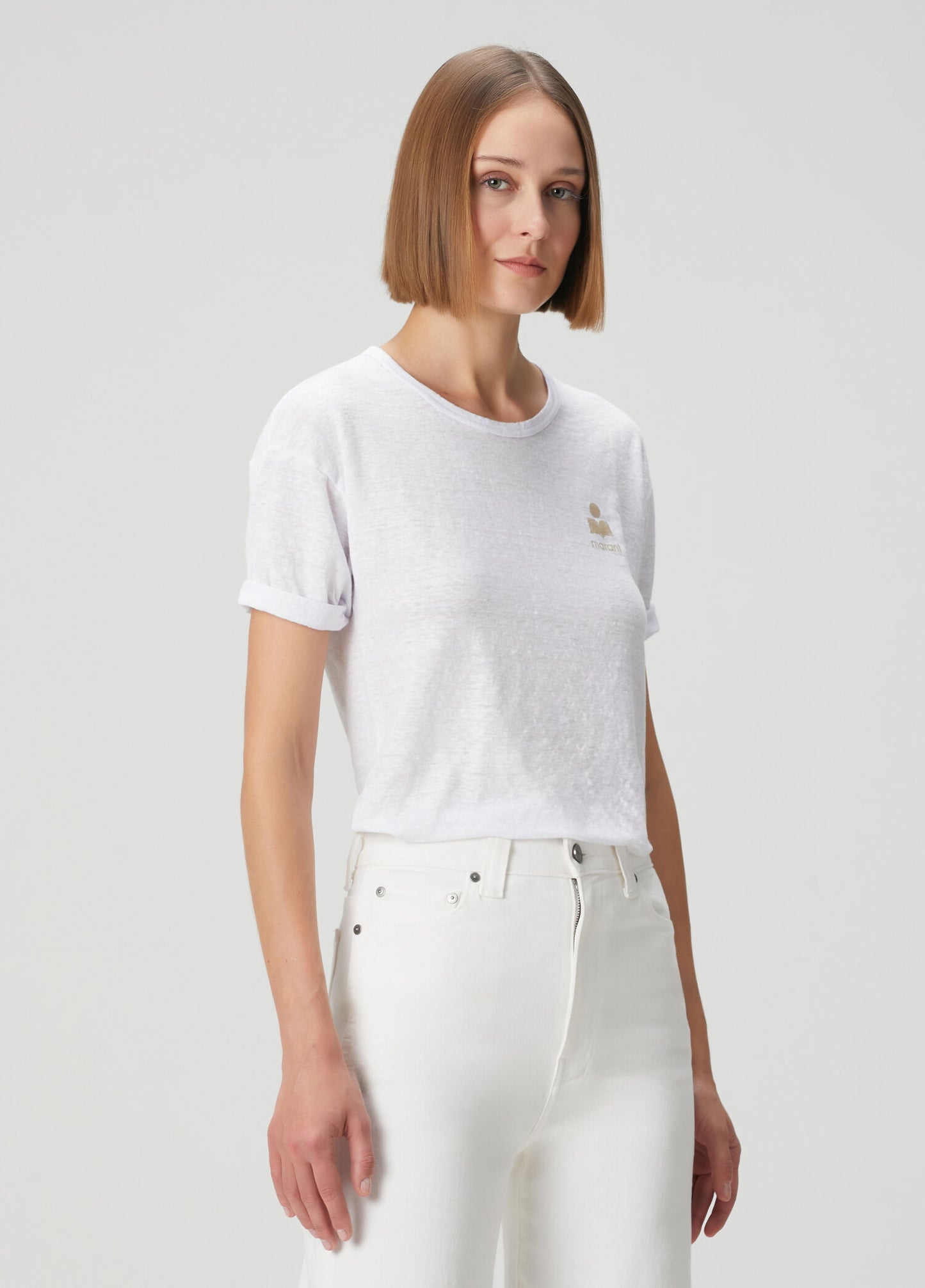 ISABEL MARANT KOLDIA t-shirt white light gold
