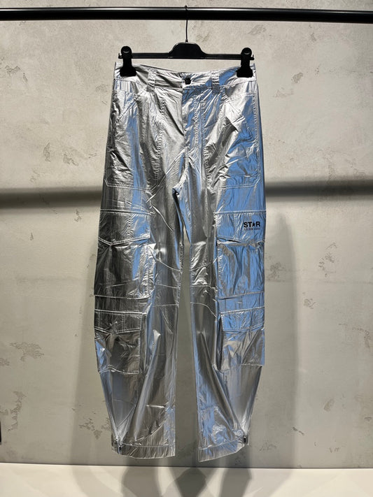 GOLDEN GOOSE TEHNICAL SILVER FABRIC PANTS