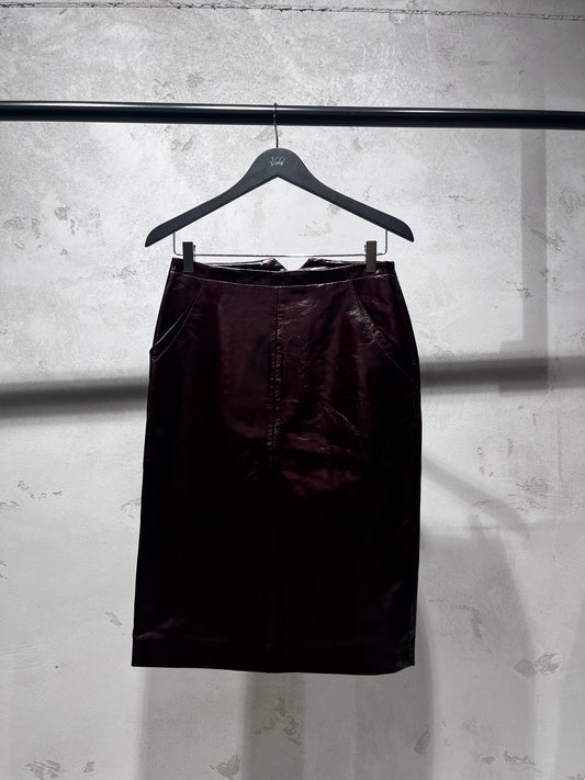 REMAIN leather skirt bordo