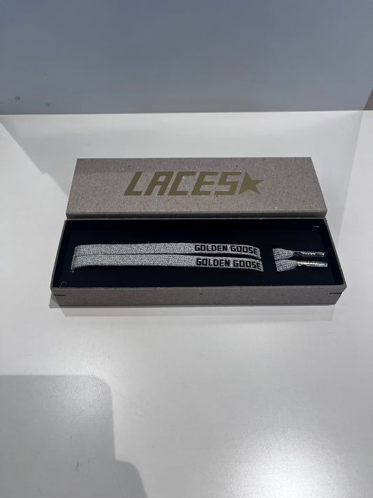 GOLDEN GOOSE laces ice/black/silver