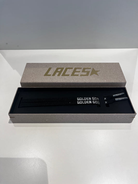 GOLDEN GOOSE laces black/silver