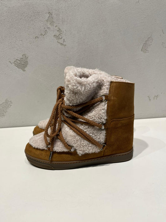 ISABEL MARANT NOWLES boots ecru/cognac