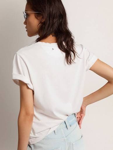 GOLDEN GOOSE P000638 T-SHIRT vintage white