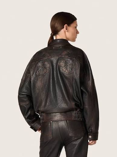 GOLDEN GOOSE P002300 palmer over bomber leather jacket