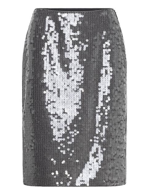 Rotate net Sequin midi skirt