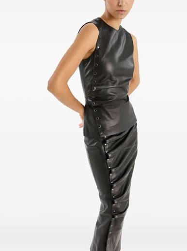 ROTATE buttoned leather top