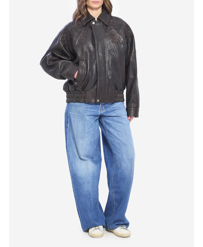 GOLDEN GOOSE P002300 palmer over bomber leather jacket