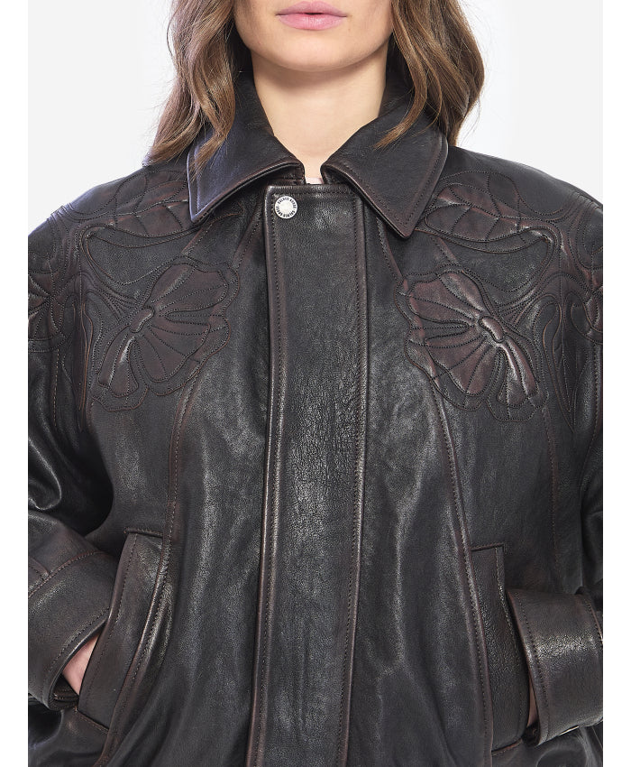 GOLDEN GOOSE P002300 palmer over bomber leather jacket