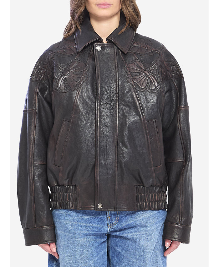 GOLDEN GOOSE P002300 palmer over bomber leather jacket