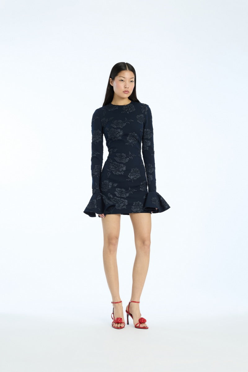 Rotate jacquard mini dress