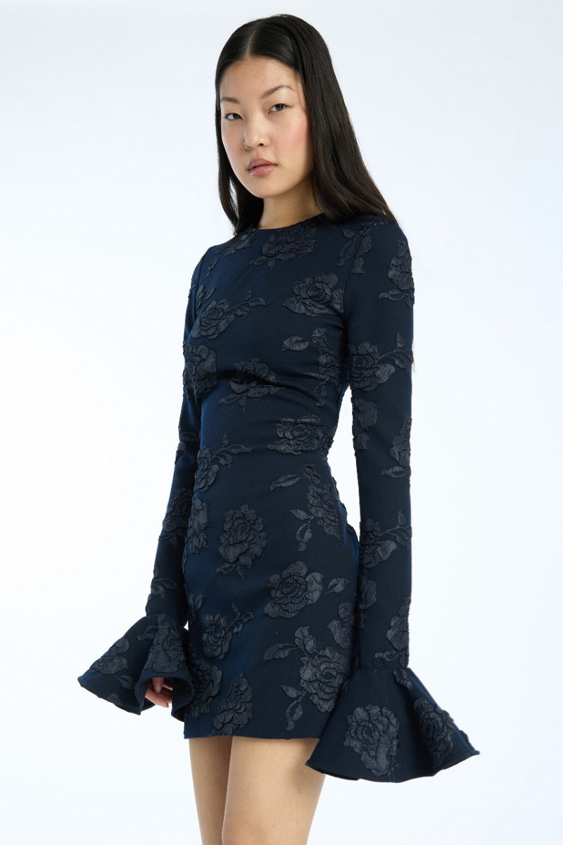 Rotate jacquard mini dress