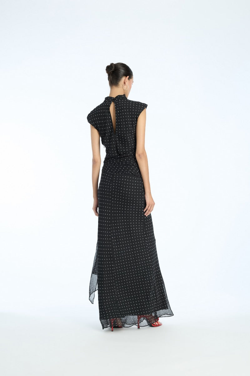 Rotate long dress w tie