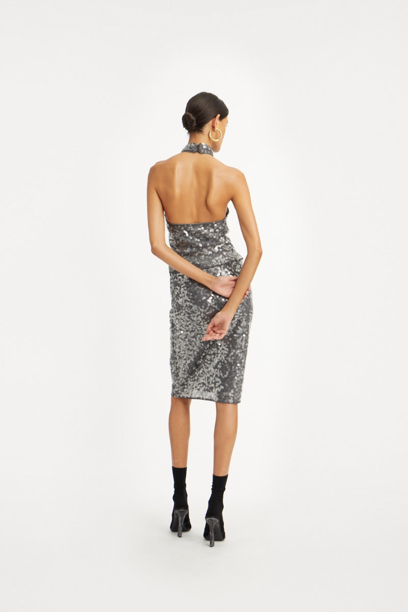 Rotate net Sequin midi skirt