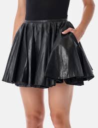HAIKURE ZIGGY silky leather skirt black