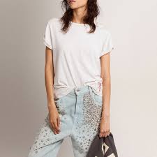 GOLDEN GOOSE P000638 T-SHIRT vintage white